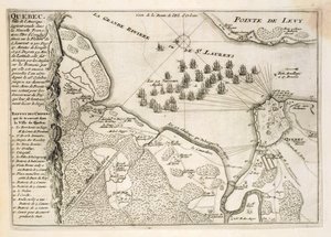 Carte du siège de Québec par la flotte britannique, 1670