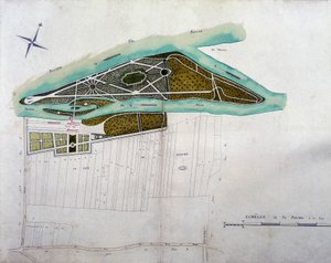 Carte du jardin de Moulin Joly. Planche de l