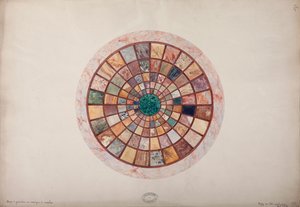 Mosaïque de marbre sur le dessus du piédestal fait pour la princesse Elisa, c.1900-20 - French School