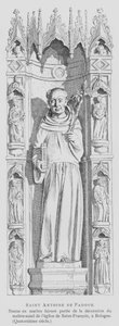 Statue en marbre de Saint Antoine de Padoue, Basilique de Saint François, Bologne, Italie - French School