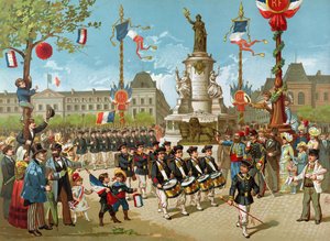 Marche des bataillons scolaires le 14 juillet 1883 à la Place de la République - French School