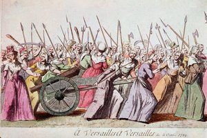 Marche des femmes sur Versailles, Paris, 5 octobre 1789 (gravure) - French School