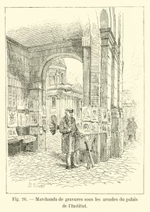 Marchands de gravures sous les arcades du palais de l