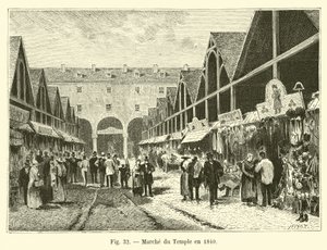 Marché du Temple en 1840 - French School