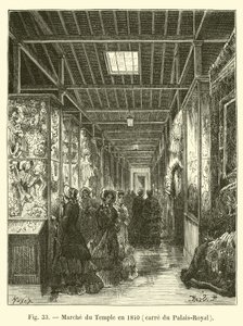 Marché du Temple en 1840, carré du Palais-Royal - French School