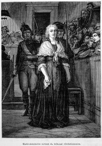 Marie-Antoinette quittant le tribunal révolutionnaire - gravure - dans "L