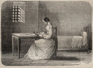 Marie Fortunée Capelle, Marie Lafarge (Madame) (1816-1852) criminelle française dans sa prison - French School