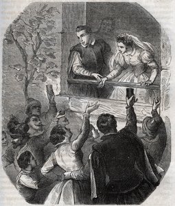 Mariage de Martin Guerre et Bertrande de Rols à Artigat le 15 mai 1539. Gravure de 1871 dans "Histoire Des Cocus Célèbres" de Henry de Kock - French School