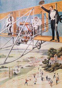 Mariage en avion, illustration du Petit Journal 1911 - French School