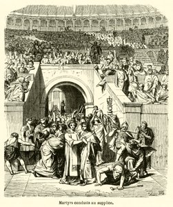 Martyrs conduits au supplice (gravure) - French School
