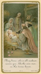 Marie Jésus, qui est toute douceur, te reçoit, comme les sages, dans son cœur divin - French School