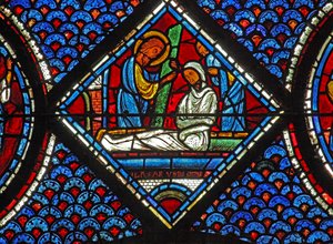 Fenêtre de Marie-Madeleine : Lazare - sa résurrection - French School