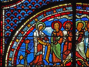 Fenêtre de Marie-Madeleine : Marie annonce la Résurrection aux disciples - French School