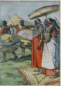 Coutume Masaï : après une chasse au lion, la garde d