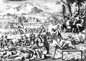 Massacre en Irlande en 1644, vers 1685 - French School