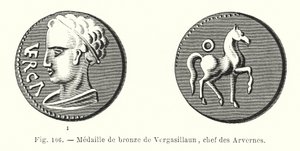 Médaille de bronze de Vergasillaun, chef des Arvernes - French School
