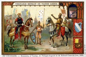 Rencontre à Vézelay de Philippe Auguste et Richard Cœur de Lion - French School