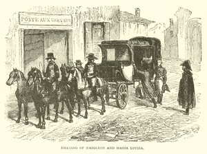 Rencontre de Napoléon et Maria Louisa (gravure) - French School