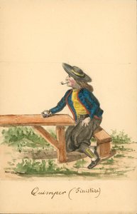 Costume masculin de Quimper, Finistère (lithographie en couleur) - French School