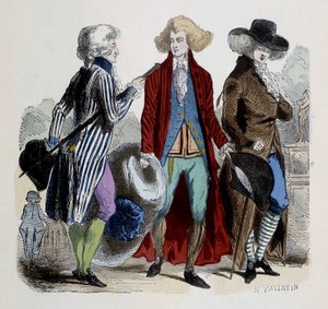 Mode masculine à Paris en 1787. - French School