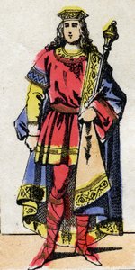 Dynastie mérovingienne : Portrait de Thierry IV (713-737) Roi des Francs de 721 à 737. Imagerie d
