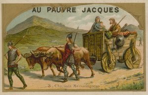 Charrette mérovingienne - French School