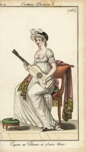 Merveilleuse jouant de la guitare - French School