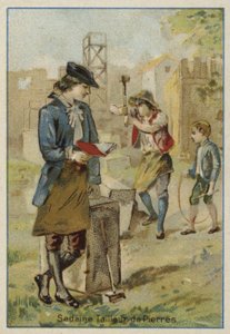 Michel-Jean Sedaine, travaillant comme manœuvre de tailleur de pierre pendant sa jeunesse - French School