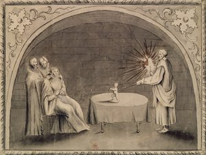 Michel de Nostradame et Catherine de Médicis, 1559 - French School