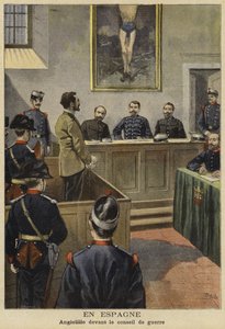 Michele Angiolillo devant le Conseil de guerre, Espagne, 1897