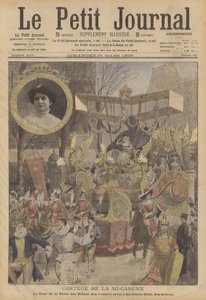 Procession de la mi-carême à Paris (lithographie couleur) - French School