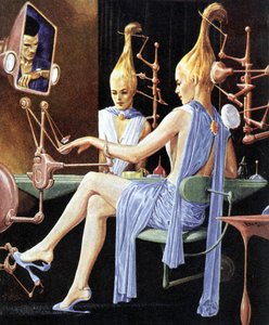 Boudoir de Milady, illustration futuriste - French School
