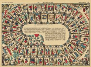 Jeu de société militaire (lithographie couleur) - French School