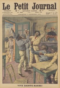 Mineurs portant un toast à Sainte Barbe, leur sainte patronne - French School