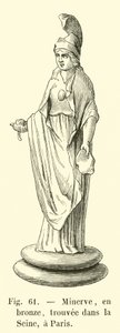 Minerve, en bronze, trouvee dans la Seine, a Paris (engraving) - French School