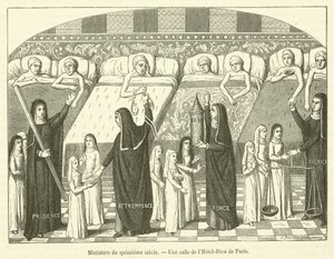 Miniature du quinzième siècle, une salle de l
