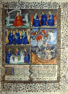 Miniature représentant le Royaume des Cieux avant la création : Sapientia, la Trinité et l