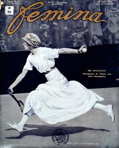 Miss Broquedis, Championne Olympique de Tennis, couverture de Femina, numéro 278, 15 août 1912 - French School