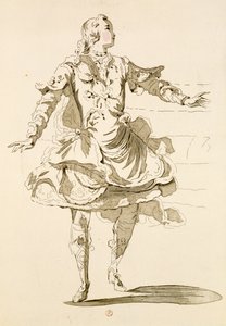 Monsieur Jeliotte en Pygmalion, dans Pygmalion, un livret de Lamotte, composé par Jean-Philippe Rameau (1683-1764) 1748 (gravure en couleur) - French School