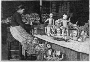 Usine de poupées de Montreuil en 1888. - French School