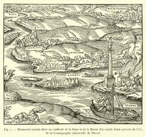 Monument romain élevé au confluent de la Seine et de la Marne, fac-similé d