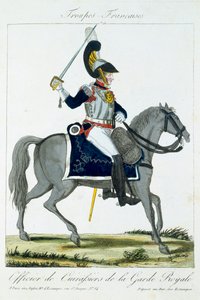 Officier Monté des Cuirassiers de la Garde Royale, de Troupes Françaises, pub. chez Basset, Paris, vers 1790 - French School