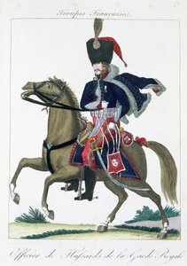 Officier Monté des Hussards de la Garde Royale, de Troupes Françaises, pub. chez Basset, Paris, vers 1790