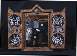 Cabinet de deuil avec scènes de la vie du Christ et attributs de Henri II (1519-59) et Catherine de Médicis (1519-89)