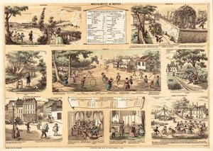 Mouvement et repos (lithographie couleur) - French School