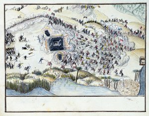 Ms.1688, Bataille du désert pendant la campagne égyptienne de Bonaparte, 1798 - French School