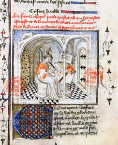 Un moine écrivant, des Chroniques de Saint-Denis