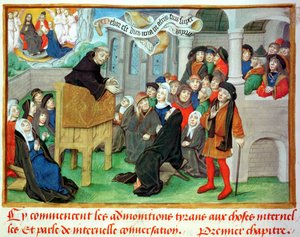 Moine prêchant sur l