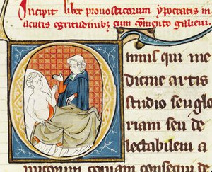 Ms 1003 fol.79 Un docteur diagnostiquant un patient, de Oeuvres de Galien par Claudius Galenus (c.130-c.201) - French School