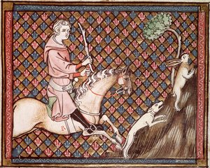 Ms 1044 fol.76 Chasse aux lièvres, de l